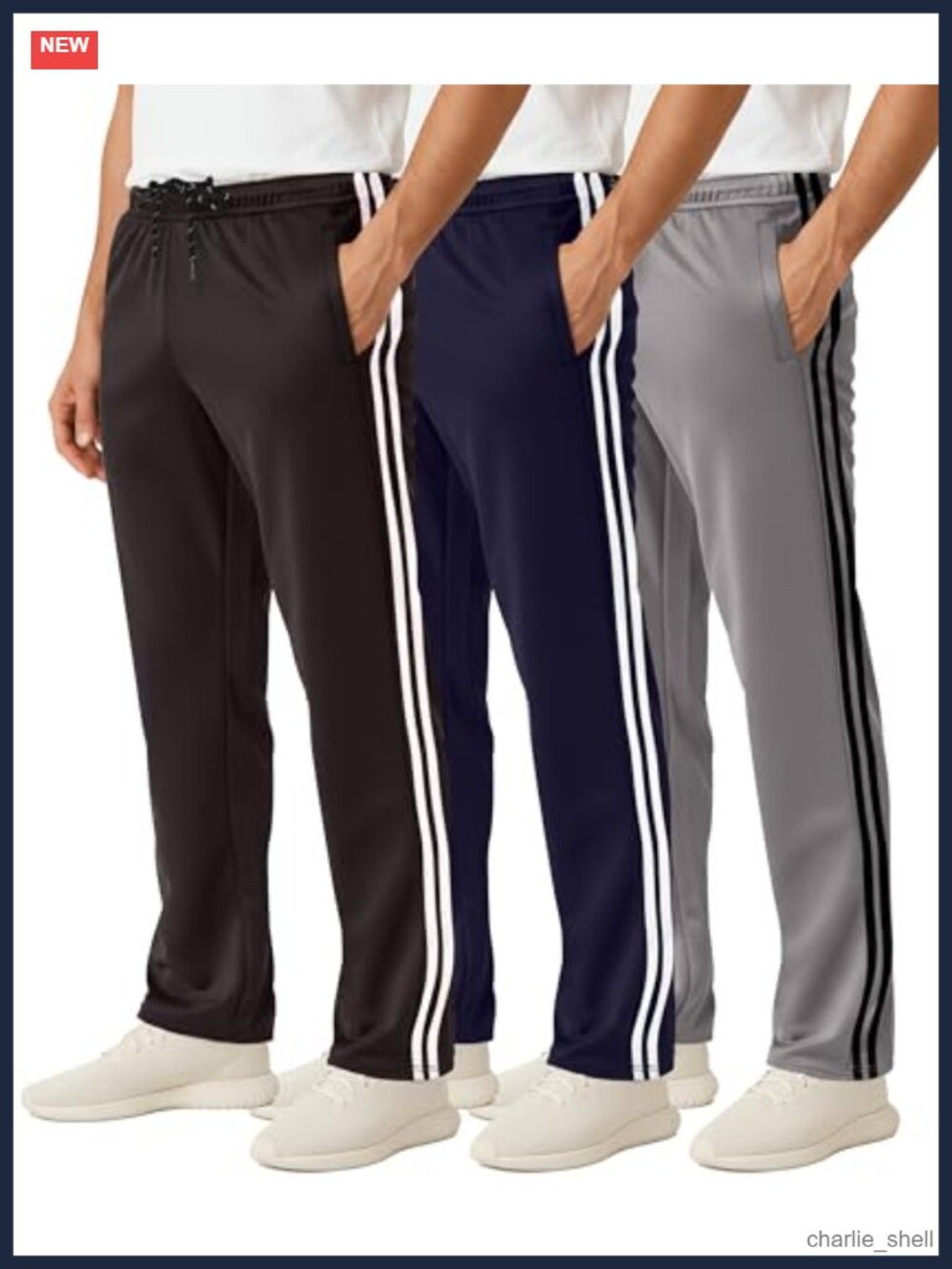 3 Pack Men's Mesh Sweatpants Open Bottom Lounge Workout Track Gym Pants